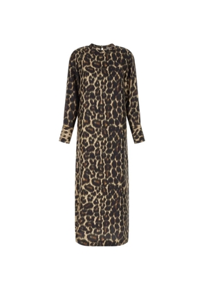 Alberto Biani animal-print silk maxi dress - Brown