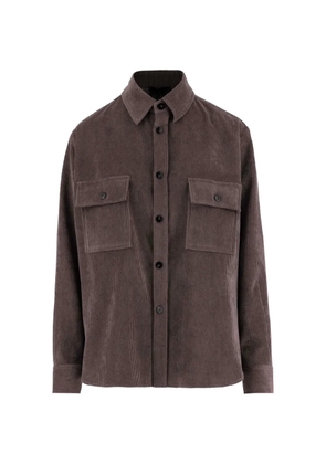 F.It corduroy-effect flap-pocket shirt - Brown