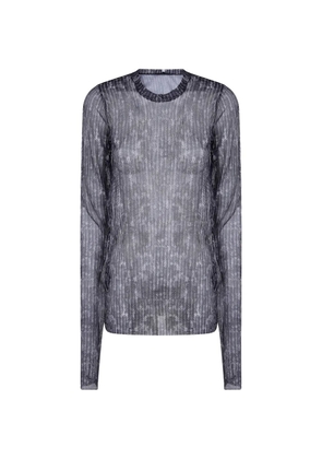 Maria Calderara sheer graphic-print T-shirt - Black