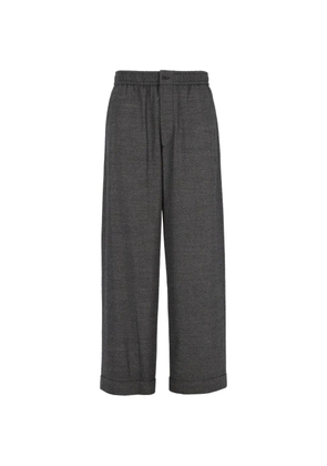 Giorgio Armani elasticated-waistband wide-leg trousers - Grey