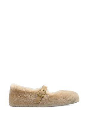 Birkenstock Santa Clarita shearling-finish ballet flats - Neutrals