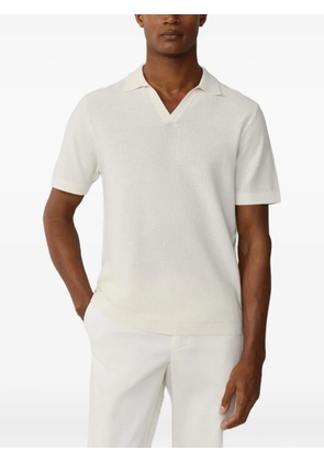 Hackett London short-sleeve knitted cotton polo shirt - Neutrals