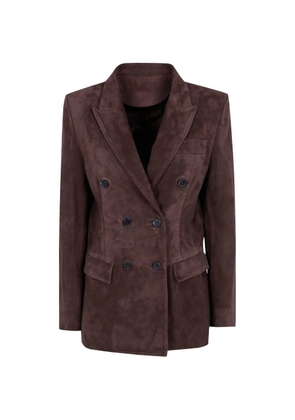 Seventy double-breasted suede jacket - Brown