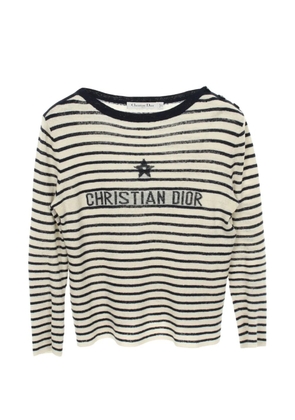 Christian Dior Pre-Owned 2010s Dioriviera striped long-sleeve knitted T-shirt - Neutrals
