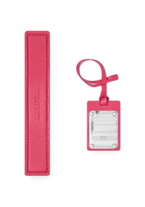 FPM Milano logo-engraved leather address tag - Pink