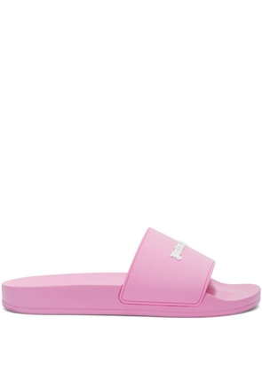Palm Angels logo-embossed pool slides - Pink