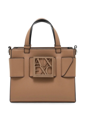 Armani Exchange logo-plaque tote bag - Neutrals
