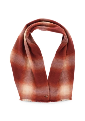 GOD'S TRUE CASHMERE plaid frayed-edge scarf - Red