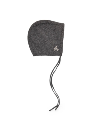 Simone Rocha crystal-embellished knitted balaclava - Grey