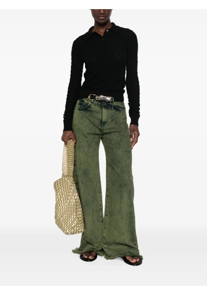Missoni pointelle-knit long-sleeve polo shirt - Black