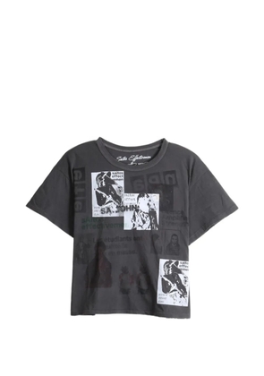SAITOS Kurt graphic-print cotton T-shirt - Grey