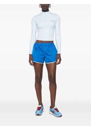 Sporty & Rich logo-print quarter-zip top - Blue
