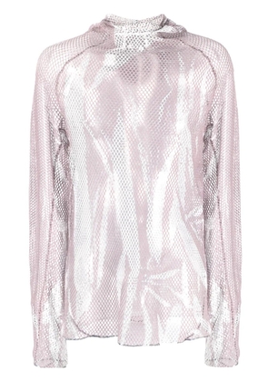 KANGHYUK fishnet cotton hoodie - Purple