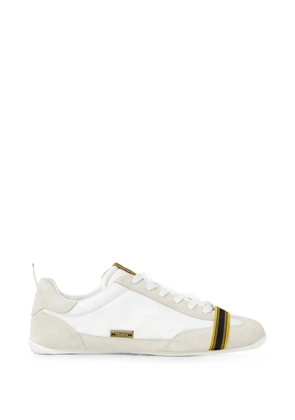 FENDI white leather and suede low-top sneakers