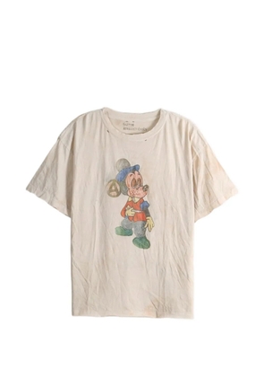 SAITOS 1940s Mickey graphic-print distressed T-shirt - Neutrals