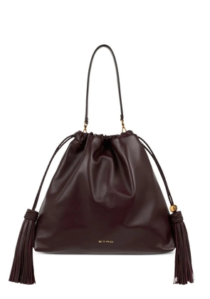 ETRO large leather Kalispera bag with tassels - Brown