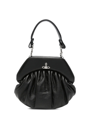 Vivienne Westwood Orb-plaque ruched tote bag - Black