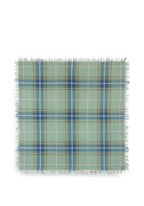 BOMPARD mini tartan fringed scarf - Green