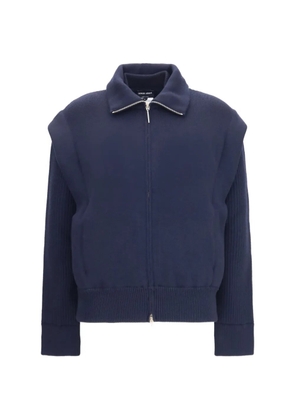 Giorgio Armani ribbed-knit panelled jacket - Blue