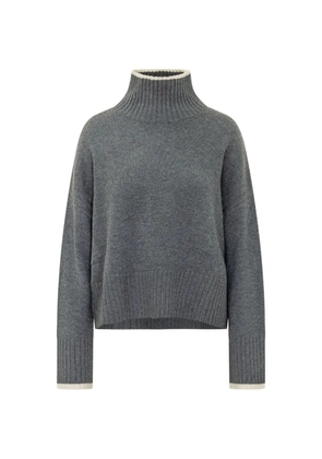PINKO ribbed-knit high-neck wool sweater - Grey