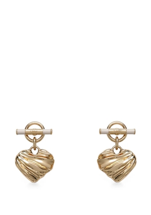 Chloé heart-pendant drop earrings - Gold