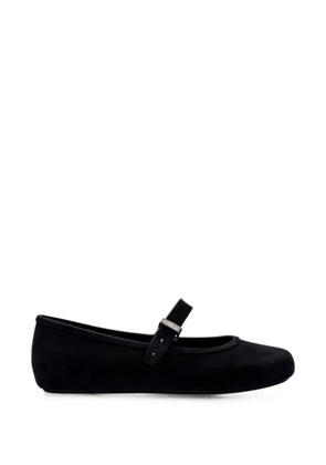 Melissa Soft velvet-effect buckle-fastening ballet flats - Black
