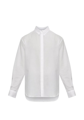 Giorgio Armani seersucker-texture long-sleeve shirt - White
