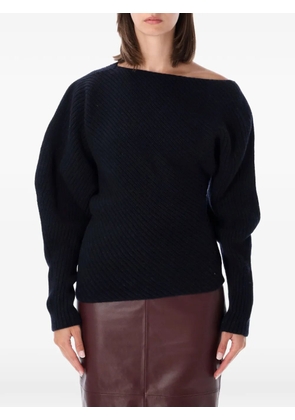 Alberta Ferretti asymmetrical ribbed-knit sweater - Blue