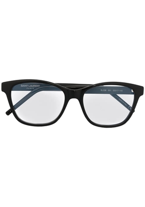 Saint Laurent Eyewear square-frame logo plaque glasses - Black