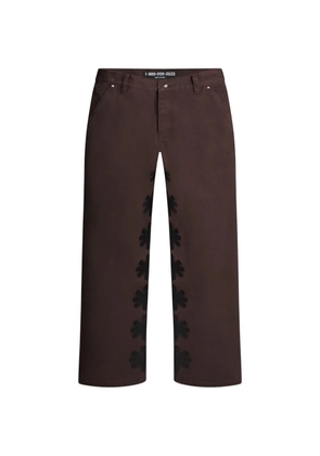LOSTSHDWS floral-patchwork carpenter trousers - Brown