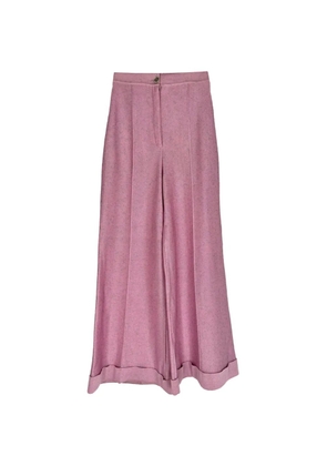 CHANEL Pre-Owned wide-leg cuffed trousers - Pink
