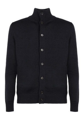 slowear high-neck button cardigan - Blue