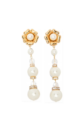Alessandra Rich faux-pearl drop earrings - Gold