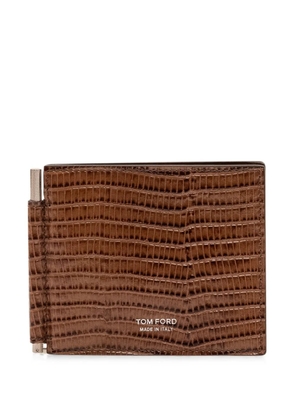 TOM FORD lizard-effect leather wallet - Brown