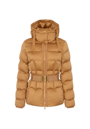 Elisabetta Franchi down jacket in voile fabric - Neutrals