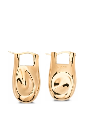 KHAITE engraved-logo earrings - Gold