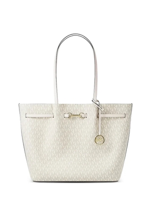 Michael Kors logo-print leather tote bag - Neutrals