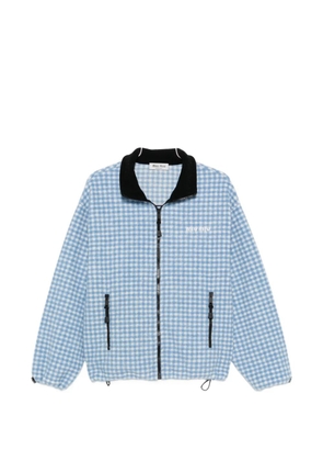 Miu Miu logo-embroidery cardigan - Blue