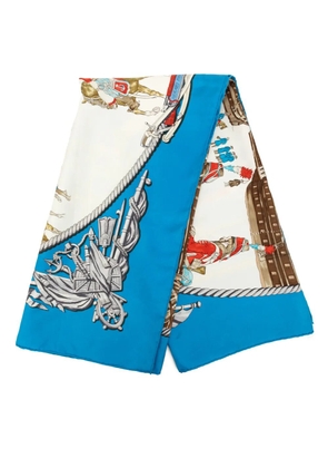 Hermès Pre-Owned 20th Century Marine et Cavalerie Silk Scarf 90 scarves - Blue