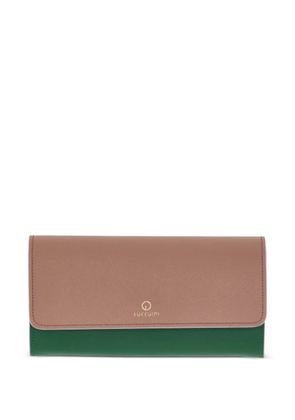 GIANNI CUCCUINI saffiano-leather foldover wallet - Neutrals