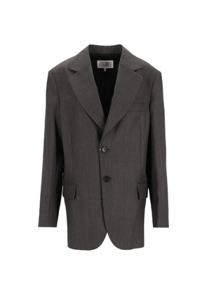 MM6 Maison Margiela notched-lapel single-breasted jacket - Grey