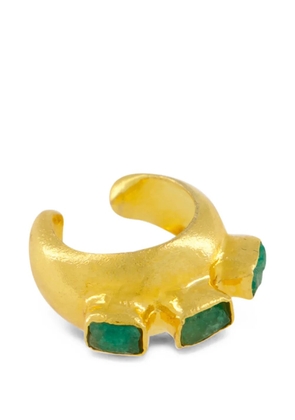 FENOMENA Havana Glow emerald ear cuff - Gold
