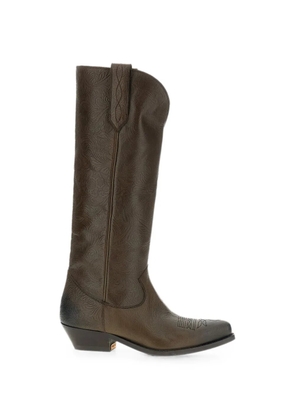 Golden Goose Wish Star embossed-floral western boots - Brown