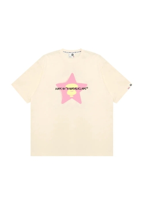AAPE BY *A BATHING APE® logo-print cotton T-shirt - Neutrals
