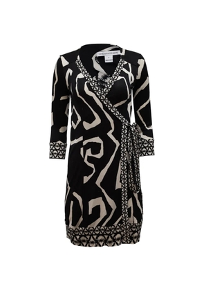 Diane Von Furstenberg Vintage printed wrap silk dress - Black
