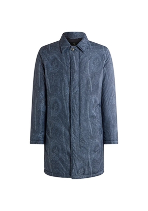 ETRO padded raincoat with Arnica motif - Blue