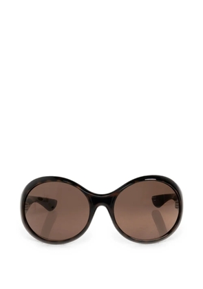 Alexander McQueen Eyewear Kate round sunglasses in black/brown