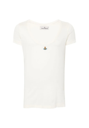 Vivienne Westwood Orb-embroidered scoop-neck T-shirt - White