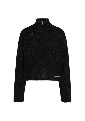Karl Lagerfeld Jeans half-zip fluffy-knit sweater - Black