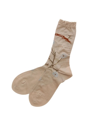 Antipast floral-print intarsia-knit socks - Neutrals
